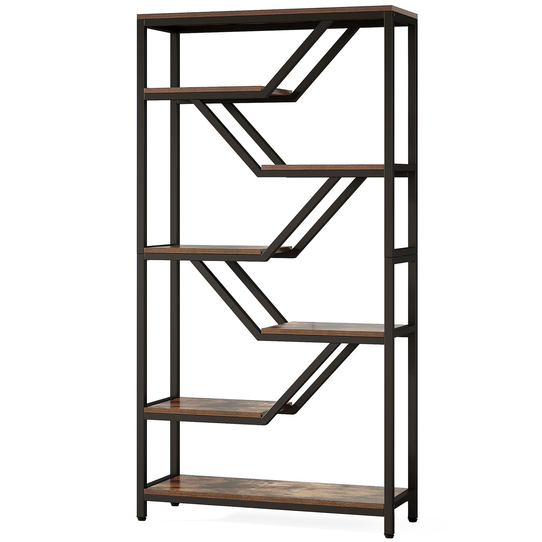 72 Bookshelf, 6-Tier Bookcase Etagere Open Storage Organizer