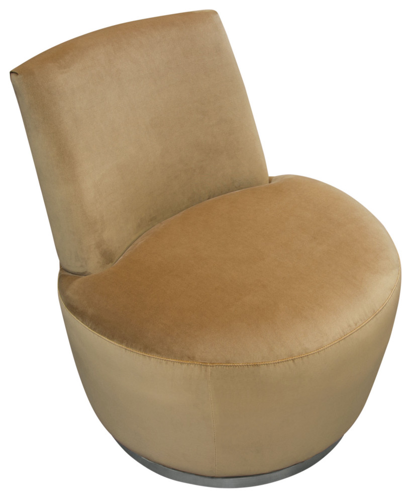 Accent Chair  Marigold Velvet Fabric With Polished Stainless Steel base   Contemporary   Armchairs And Accent Chairs   by Morning Design Group  Inc  Houzz