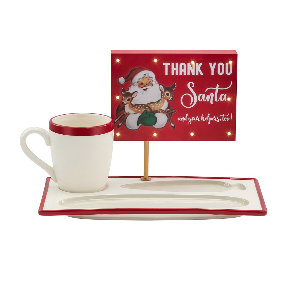 Mr Christmas Milk and Cookies Santa Serving 2-piece Set