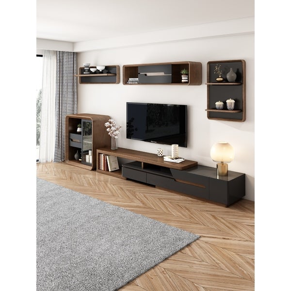 JASIWAY Modern Retractable TV Stand with Storage