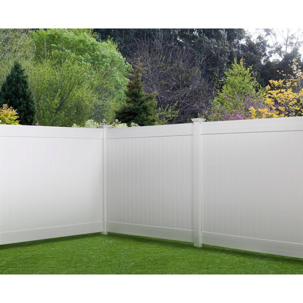 Veranda 5 in. x 5 in. x 8 ft. White Vinyl Routed Fence Corner Post 141396