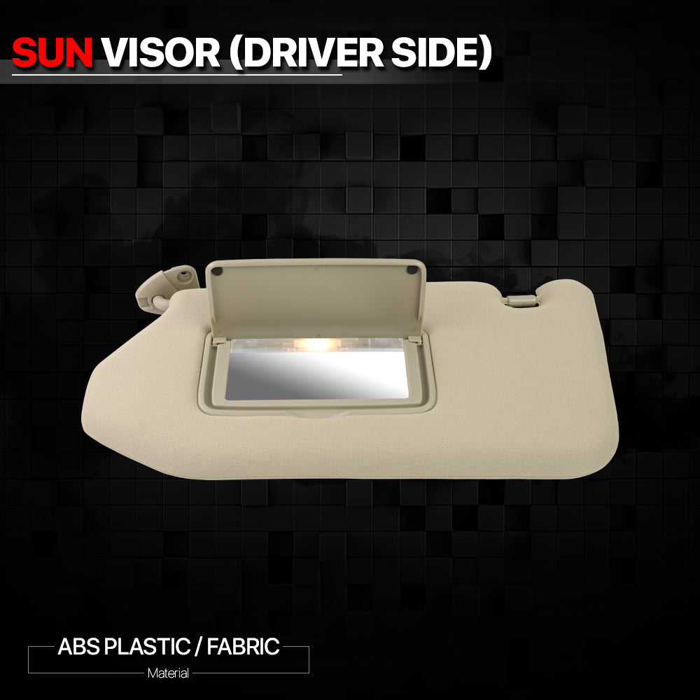 Yellow Car Sun Visor Sunshade Left Driver w/Light+Mirror for 03-19 Pathfinder