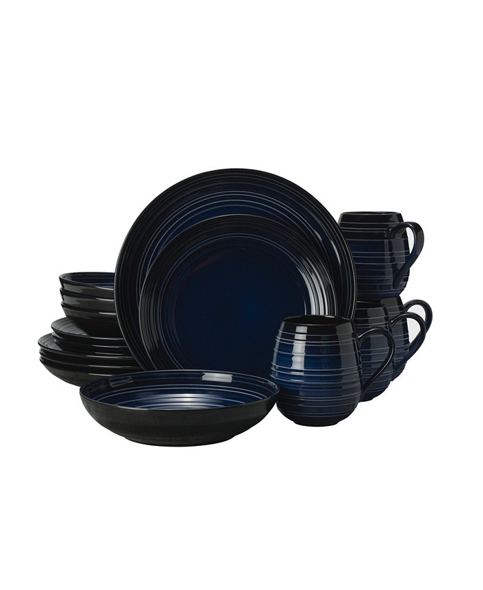 Mikasa Swirl Coupe 16 Piece Dinnerware Set Service for 4