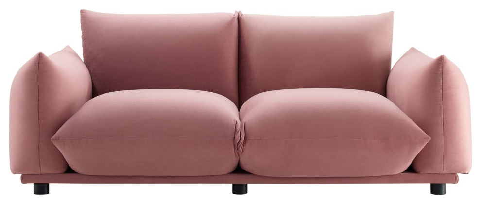 Copious Performance Velvet Loveseat   Contemporary   Loveseats   by ShopFreely  Houzz