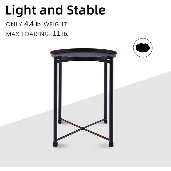 Removable top Metal Tray End Table