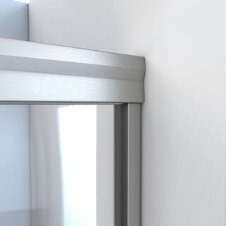 DreamLine Alliance Pro BG 60 in. W x 70.375 in. H Sliding Semi Frameless Shower Door in Brushed Nickel with Clear Glass SDAB60W700VXX04