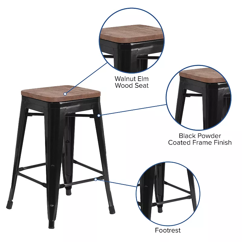 Flash Furniture Backless Mixed Media Counter Stool