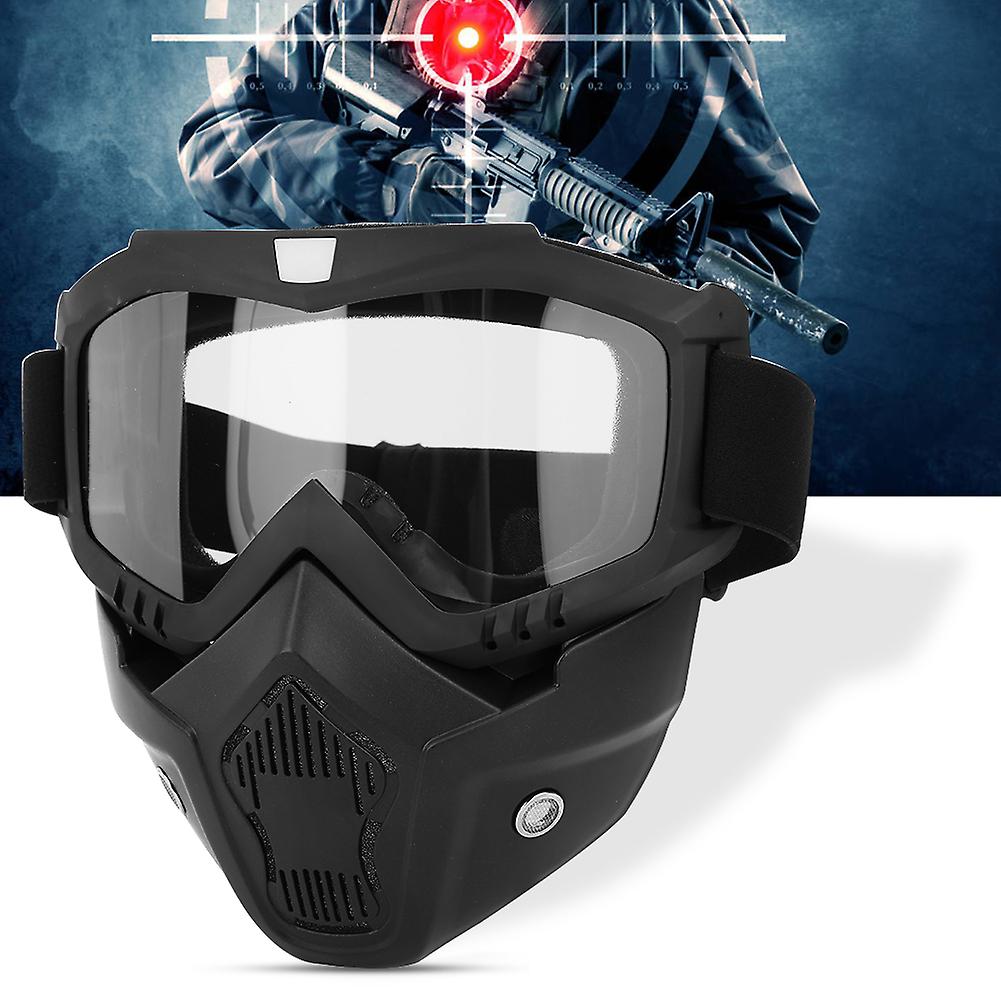 Anti Fog Safety Mask Full Face Mask Shock Resistance Protective Eye(black And Transparent