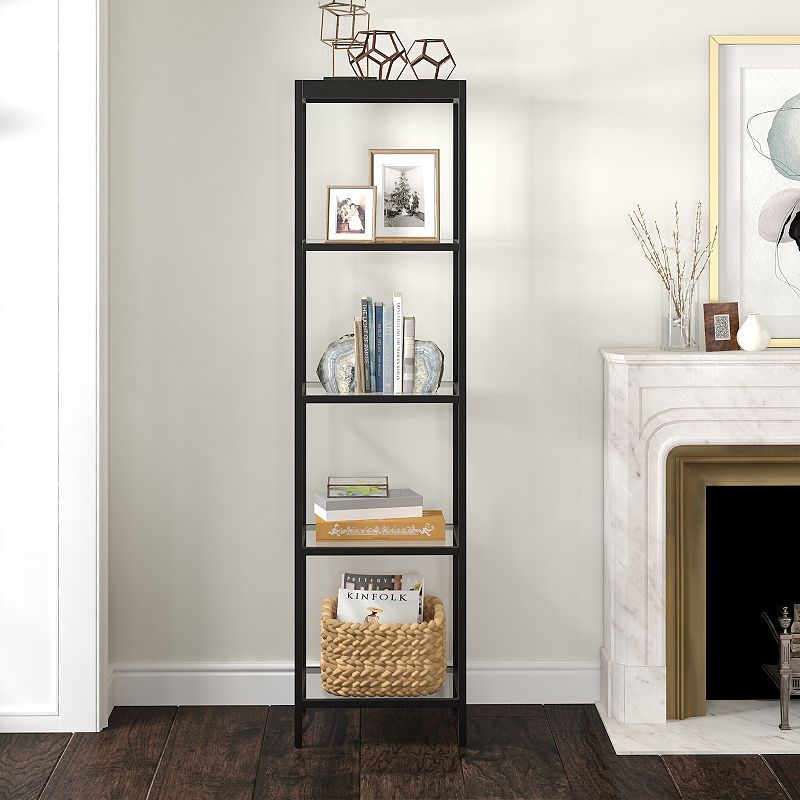 Finley and Sloane Alexis Tall Rectangular 4-Shelf Bookcase