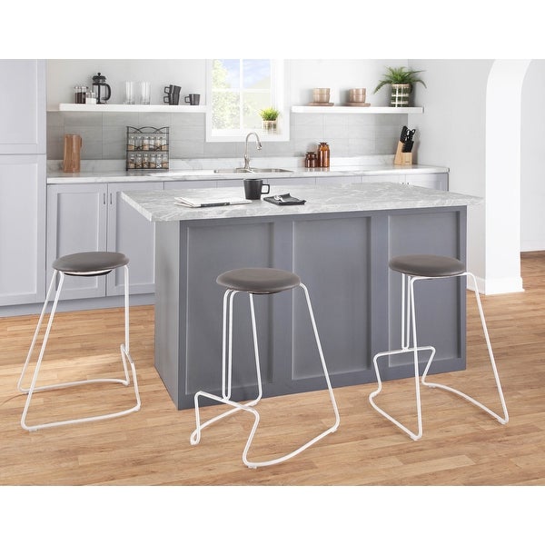 Strick and Bolton Anya Counter Stool in White Metal - Set of 2