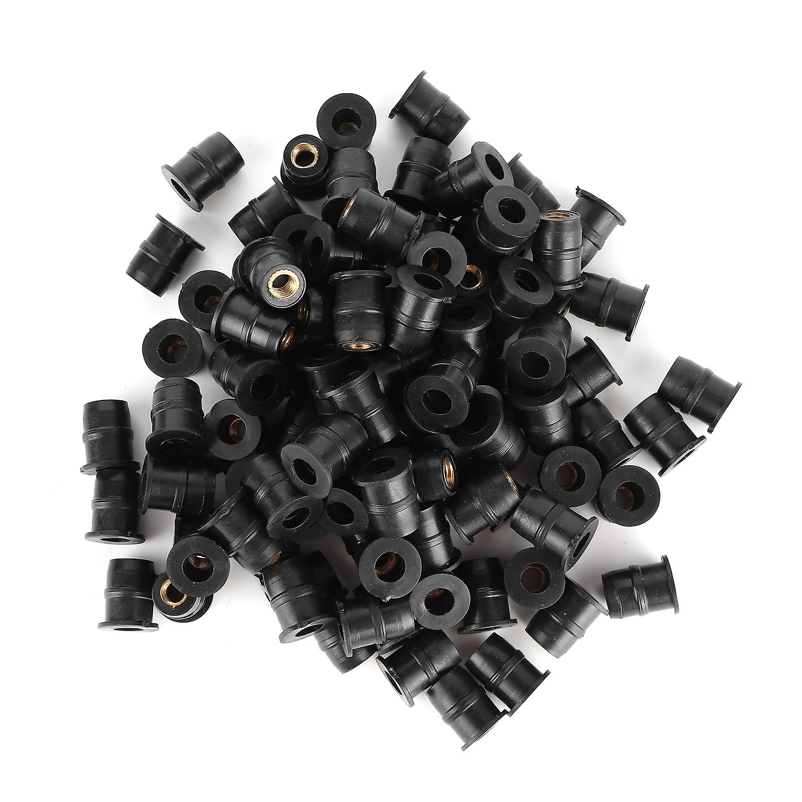 M5 Rubber Nuts 5mm Metric Motorcycle Windscreen Fairing Fastener Fixing Tool100pcs