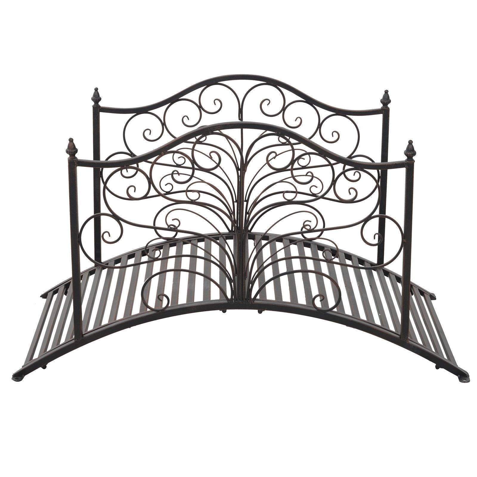 Carevas 4' Metal Arched Backyard Decorative Garden - Black Bronze