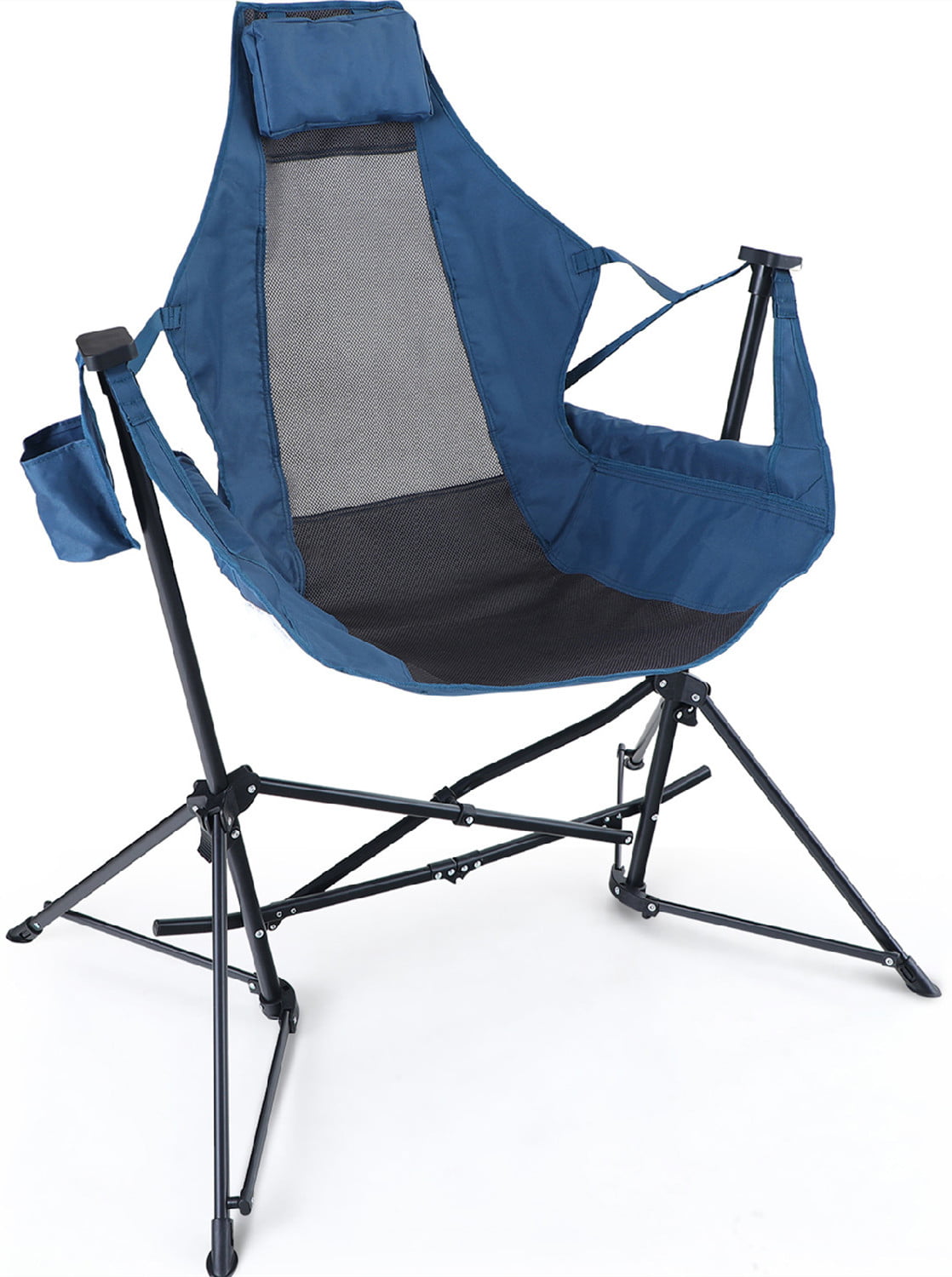 Alpha Camp Hammock Camping Chair Folding Rocking Chair with Headrest & Cup Holder, Supports up to 300Lbs