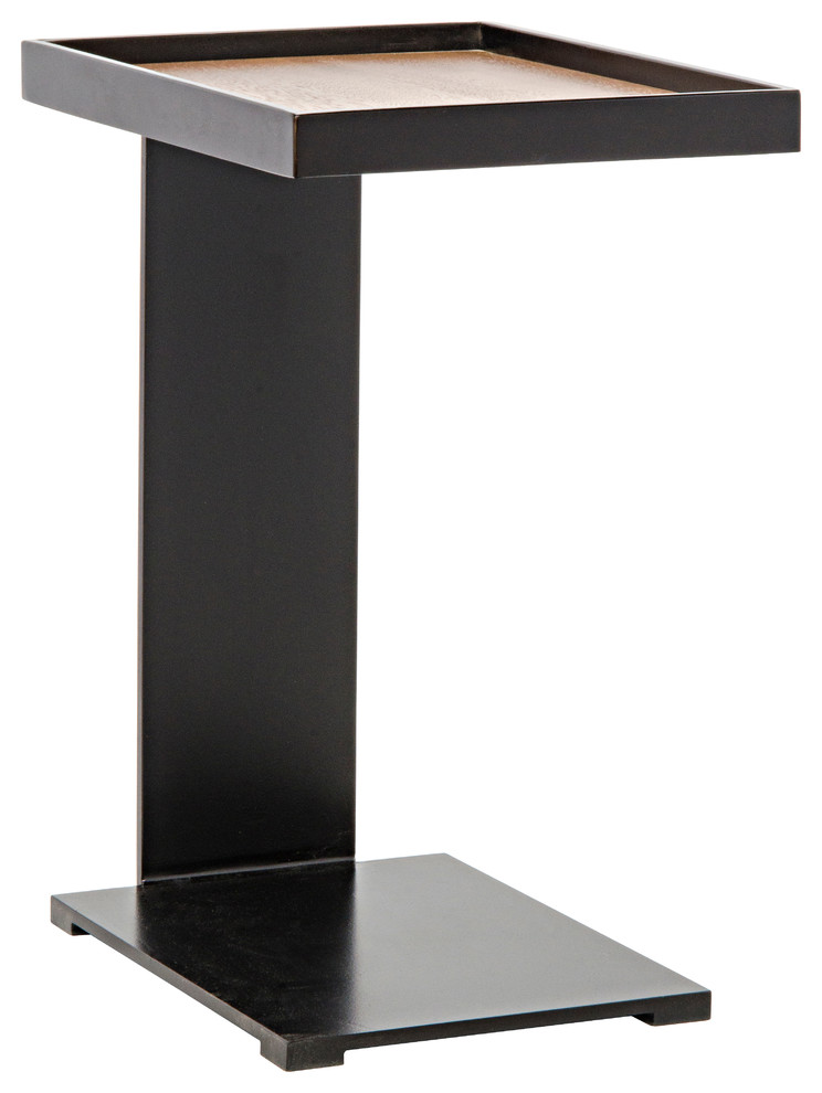 Ledge Side Table  Walnut and Metal   Transitional   Side Tables And End Tables   by HedgeApple  Houzz