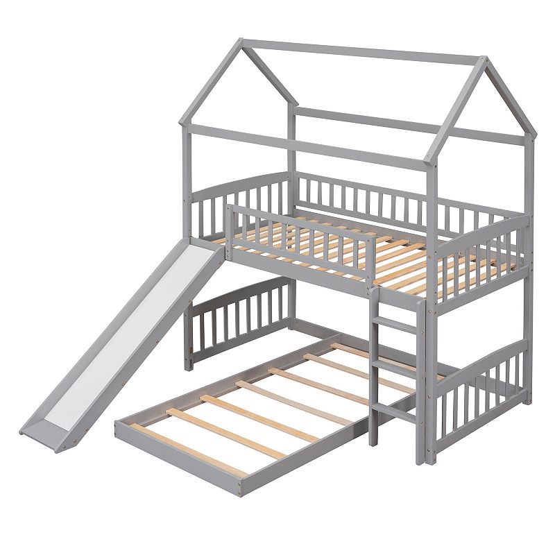 Bunk Bed with Slide，House Bed