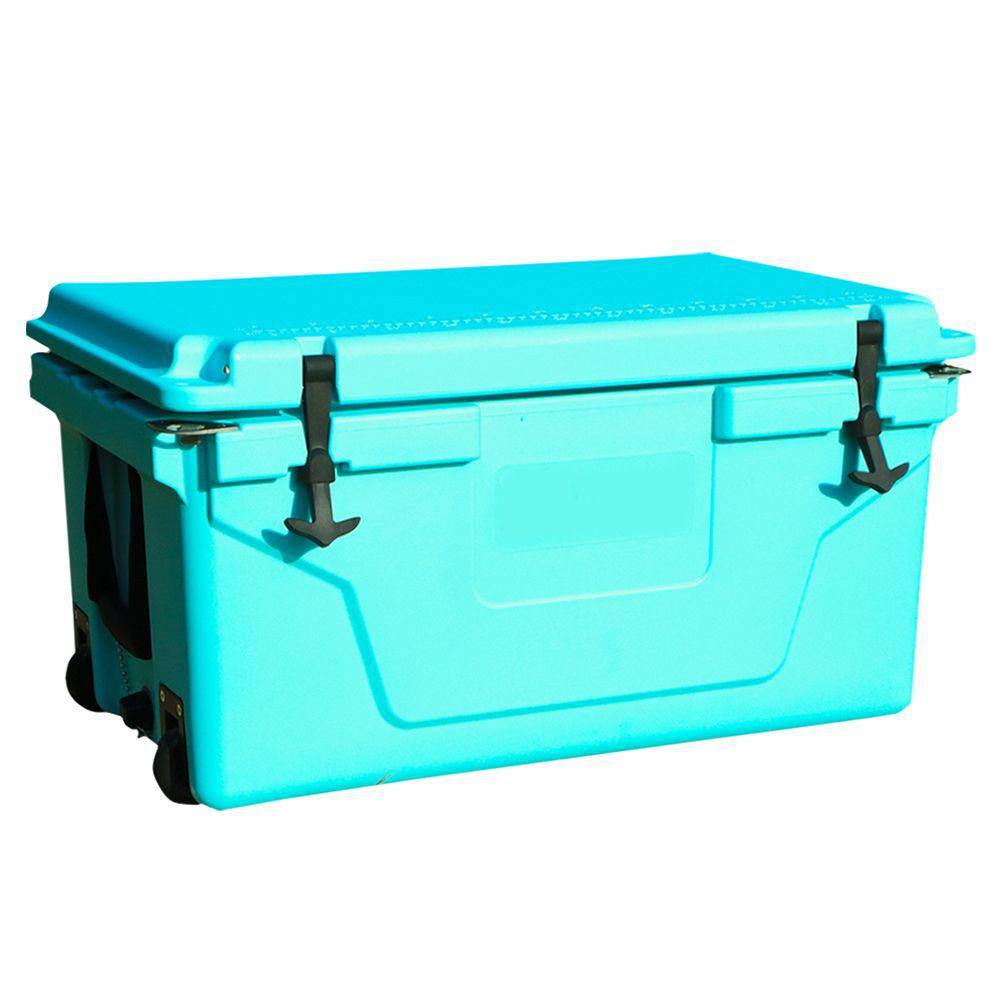 Afoxsos 18 .5 in. W x 29.5 in. L x 15.5 in. H Blue Portable Ice Box Cooler 65QT Outdoor Camping Beer Box Fishing Cooler HDSA05OT031