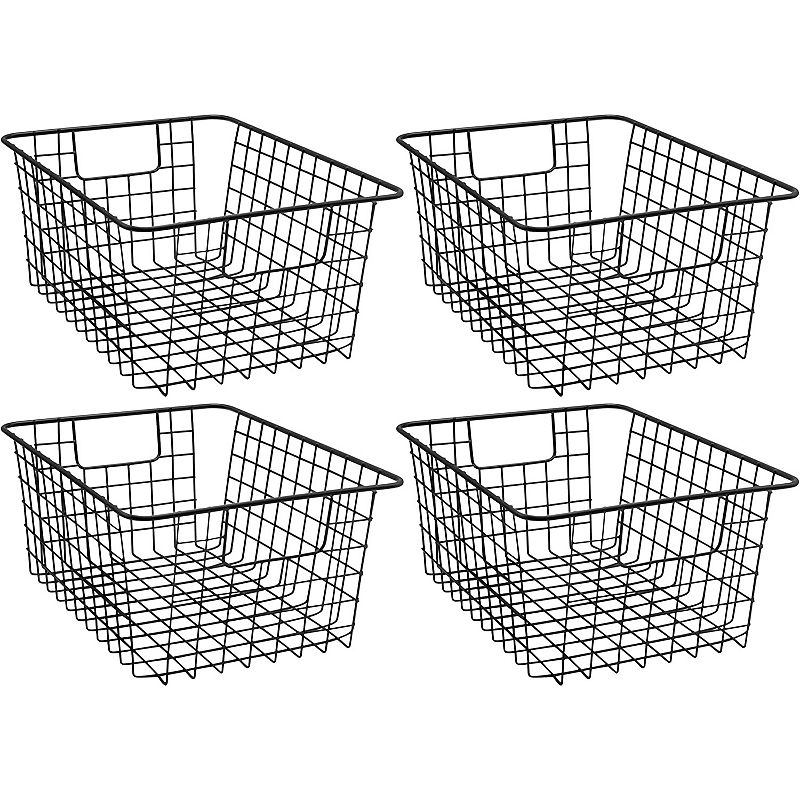 Sorbus Set of 4 Metal Wire Storage Baskets