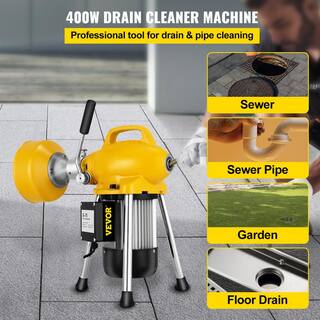 VEVOR 66 ft. x 23 in. Electric Drain Auger 500-Watt Portable Drain Cleaner with 4 Cutters Tool fit 34 in. to 5 in. Pipe HX-75BGPSTJ000001V1