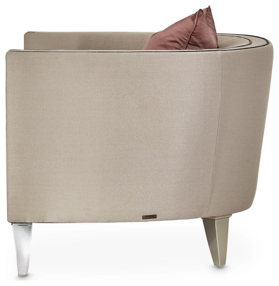 Linea Matching Chair   Metallic/Silver Mist   Contemporary   Armchairs And Accent Chairs   by Michael Amini  Houzz