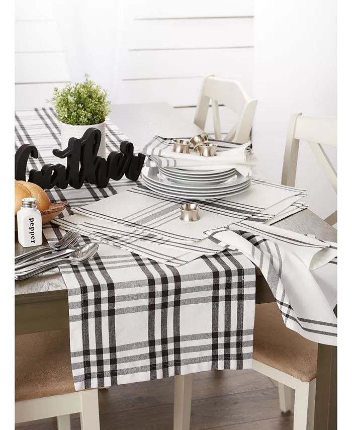 Design Imports Plaid Table Runner 14 x 72