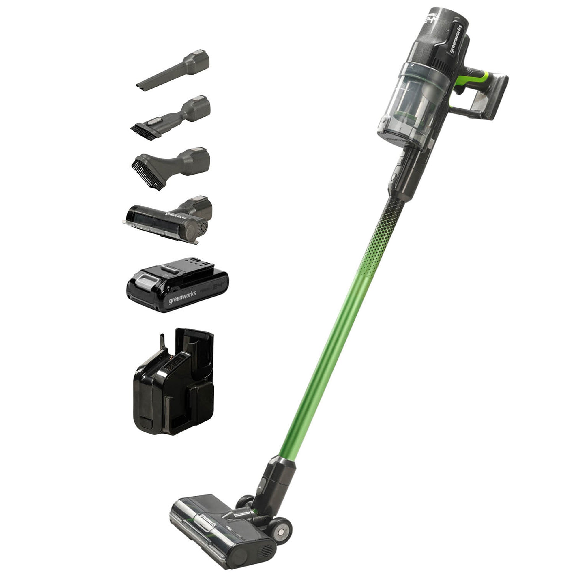 24V Green Cordless Vacuum， Battery，  Charger | Greenworks Tools