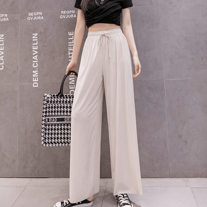 Ice Silk Wide Leg Women's Pants