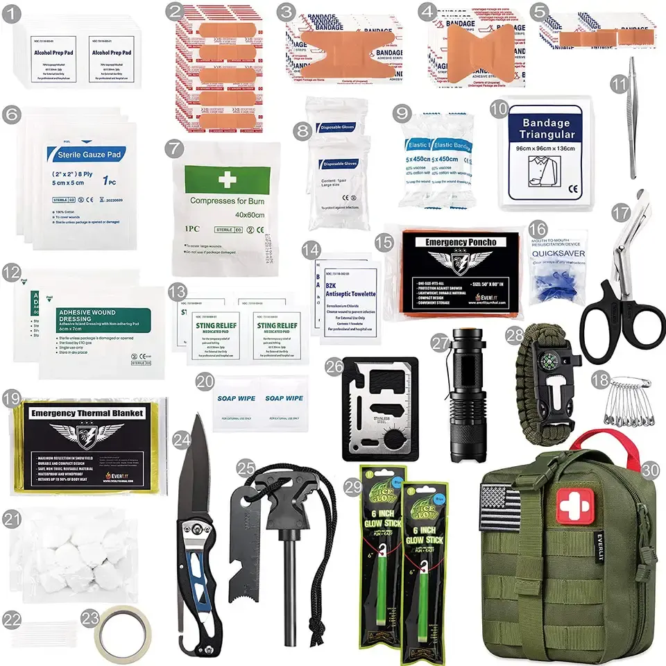 Manufacturer First Aid Emergency Medical Outdoor Survival Kit First Aid Kits Emergency Camping Equipment Survival First Aid Kit