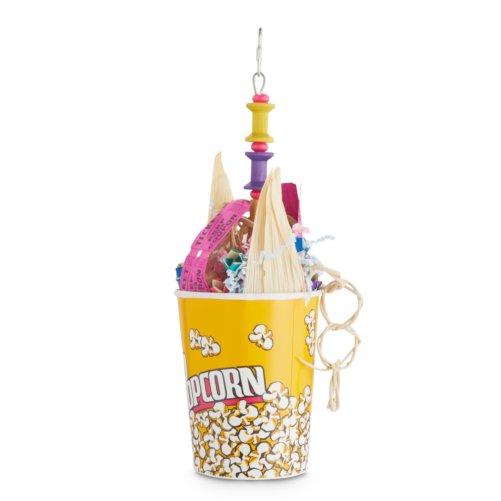 You  Me Premier Fun Popcorn Box Foraging Bird Toy， Medium