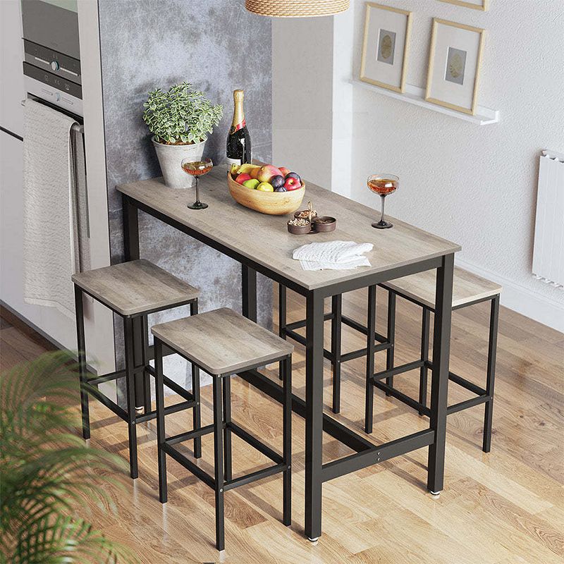 BreeBe Bar Table and Stool Set Greige and Black