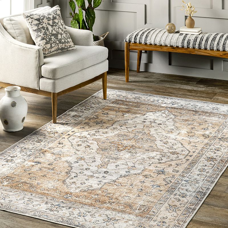 nuLoom Keila Vintage Stain-Resistant Machine Washable Area Rug