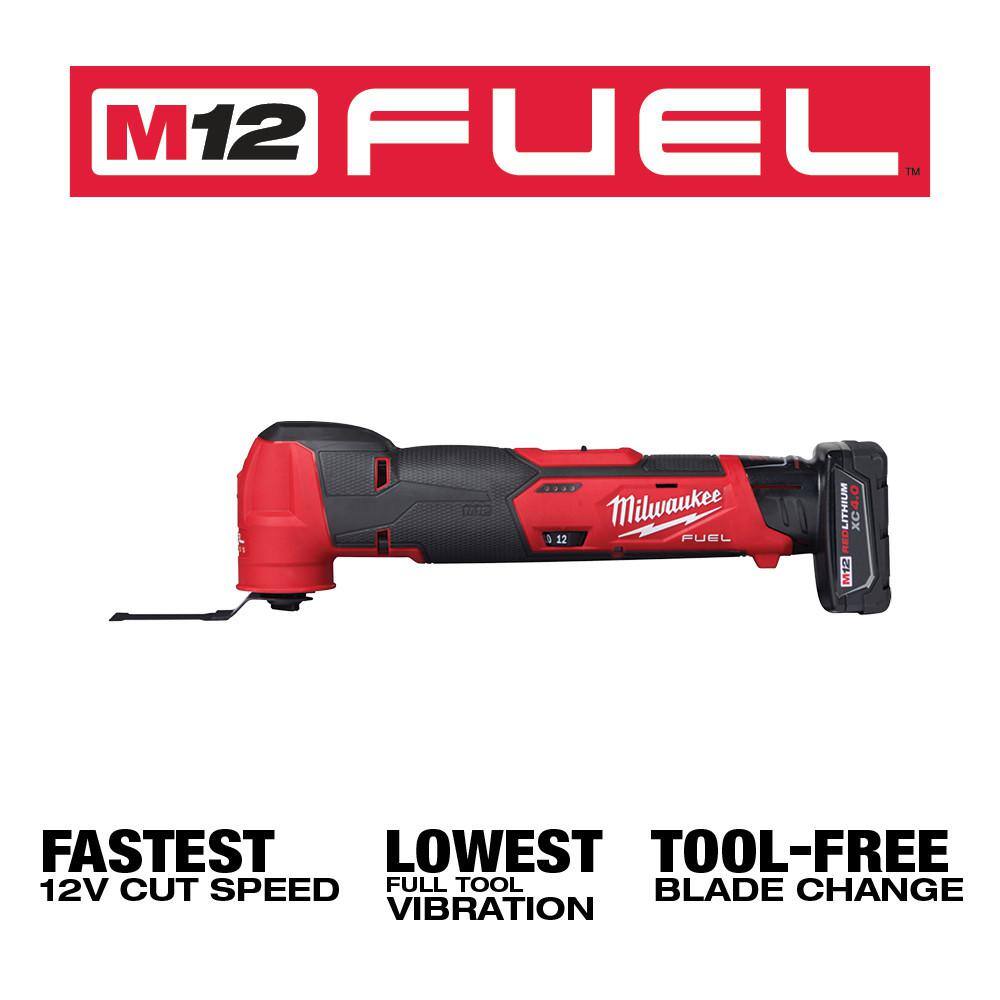 MW M12 FUEL 12-Volt Lithium-Ion Cordless Oscillating Multi-Tool (2-Tool) with Two 3.0 Ah Batteries 2526-20-2526-20-48-11-2412