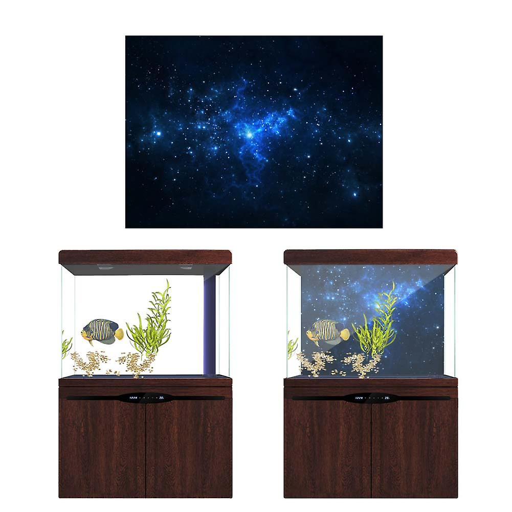 Pvc Adhesive Star Dust Aquarium Fish Tank Background Poster Backdrop Decoration Paper(122*50cm)