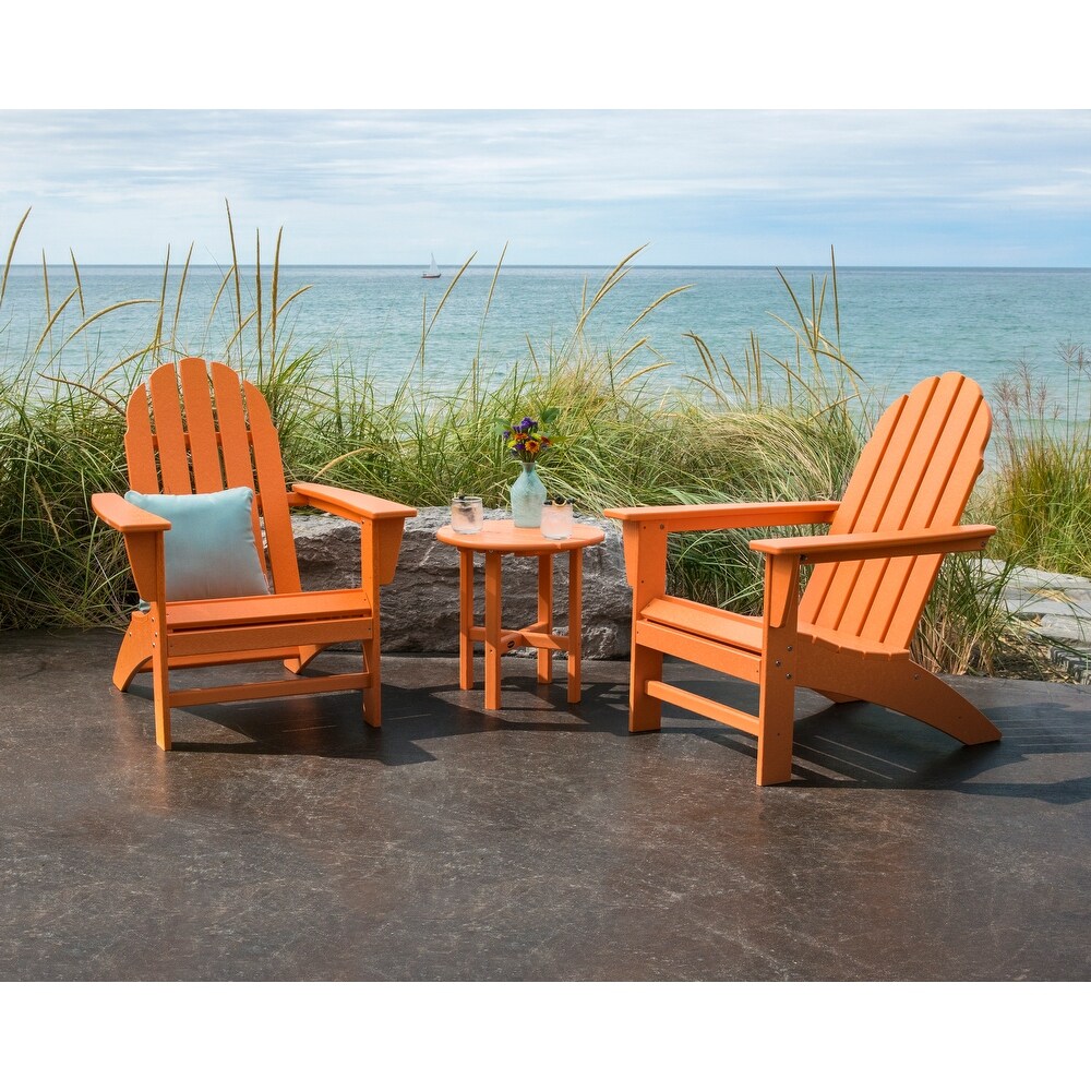 POLYWOOD Vineyard 3 piece Outdoor Adirondack Chair and Table Set