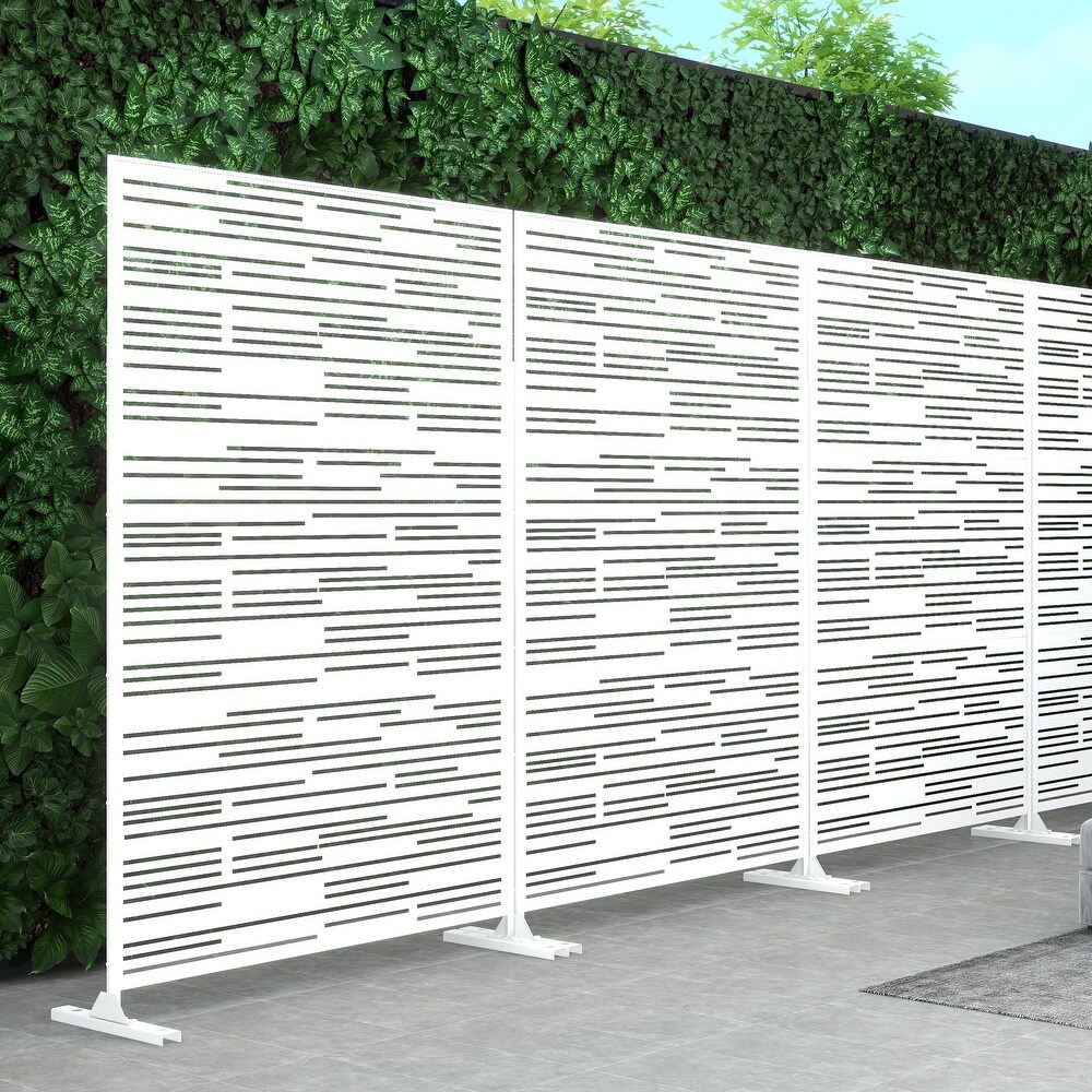 Metal Privacy Screen Wall Decoration Free Standing 6.3 ft. H X 4 ft. W