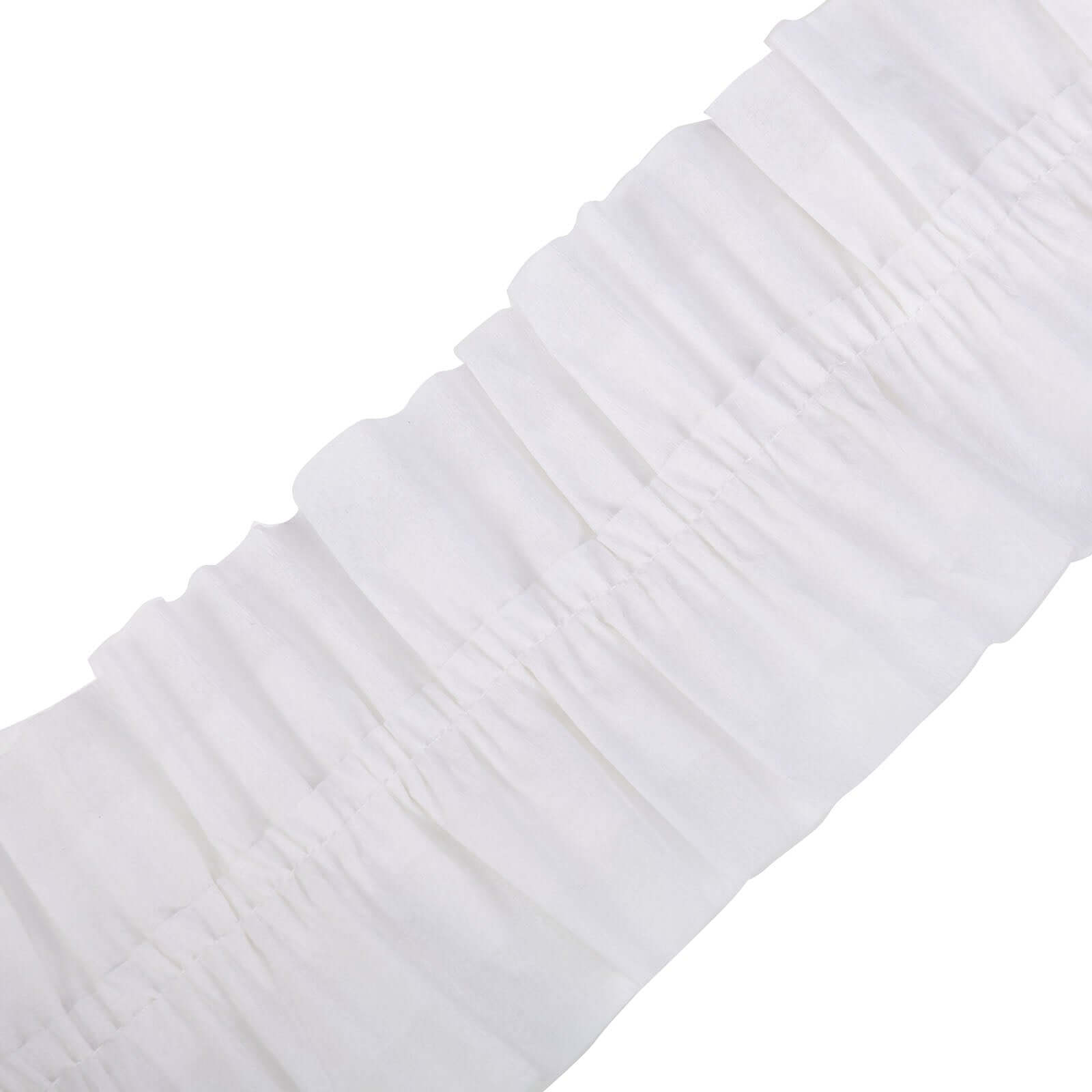 3 Pack White Ruffled Paper Streamer Rolls, Crepe Tissue Party Decorations 28ft