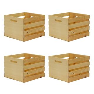 Crates  Pallet 13.5 in. x 12.5 in. x 9.5 in. Medium Wood Crate (4-Pack) 94645