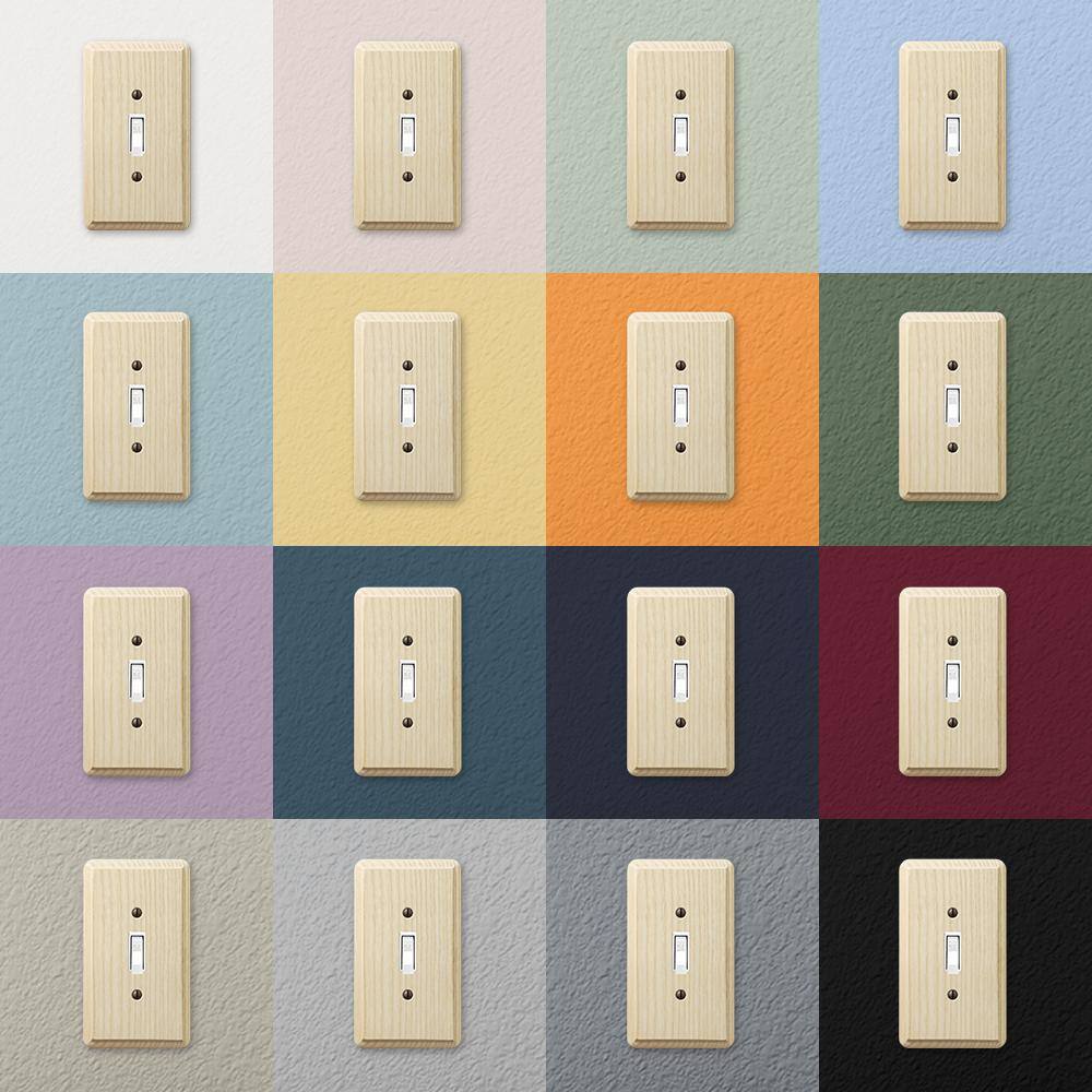 AMERELLE Contemporary 2 Gang 1-Toggle and 1-Rocker Wood Wall Plate - Unfinished Ash 401TR