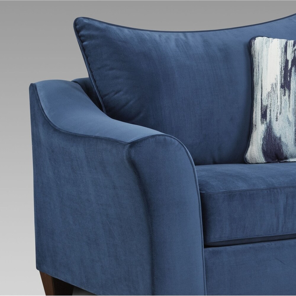 Roundhill Furniture Camero Fabric Pillowback Chair in Navy Blue