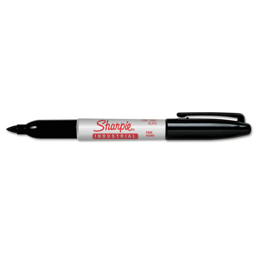 Sharpie Industrial Permanent Marker， Fine Bullet Tip， Black， Dozen (13601)