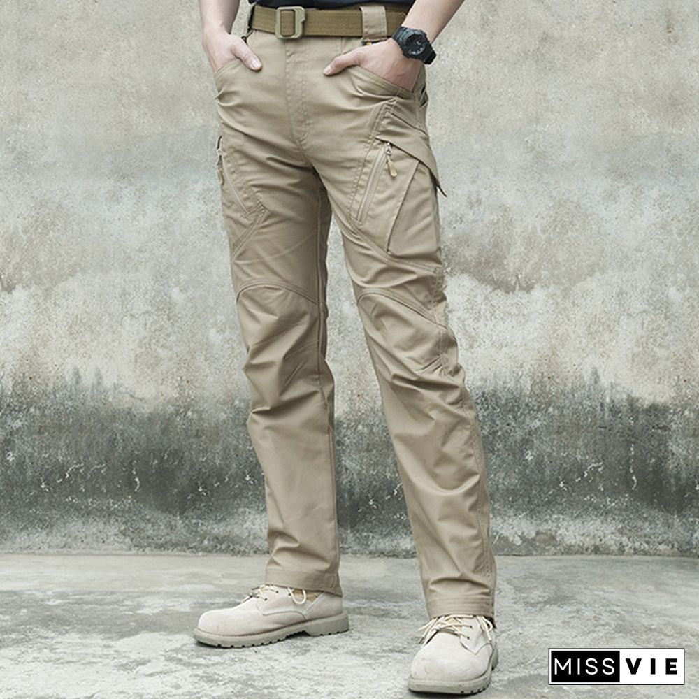 Mens Waterproof Cargo Pants Elastic Multiple Pocket Military Male Trousers Outdoor Joggers Pant Plus Size Tactical Pants Men