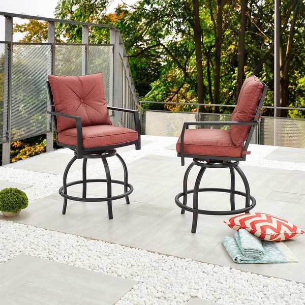 Patio Festival 3Piece Outdoor High Seating Bistro Set with Swivel Chairs and Table