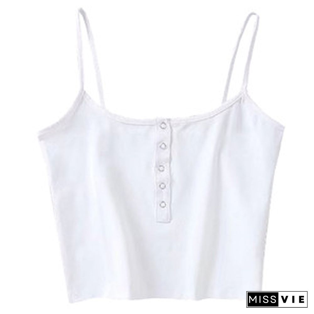 Summer Women Strap Crop Top Women Sexy Backless Leakage Navel Solid Camisole Sexy Tank Top Tube Top Breathable Crop Tops