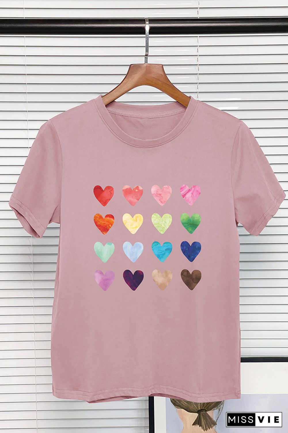 Watercolor Heart Tee, Heart Graphic Shirt Wholesale