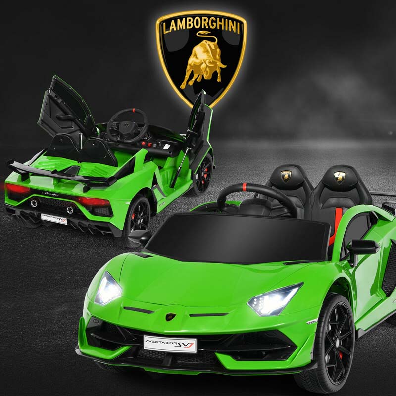 Licensed Lamborghini SVJ Kids Ride-On Car, 12V Battery Powered Sports Car Toy with Trunk & Remote