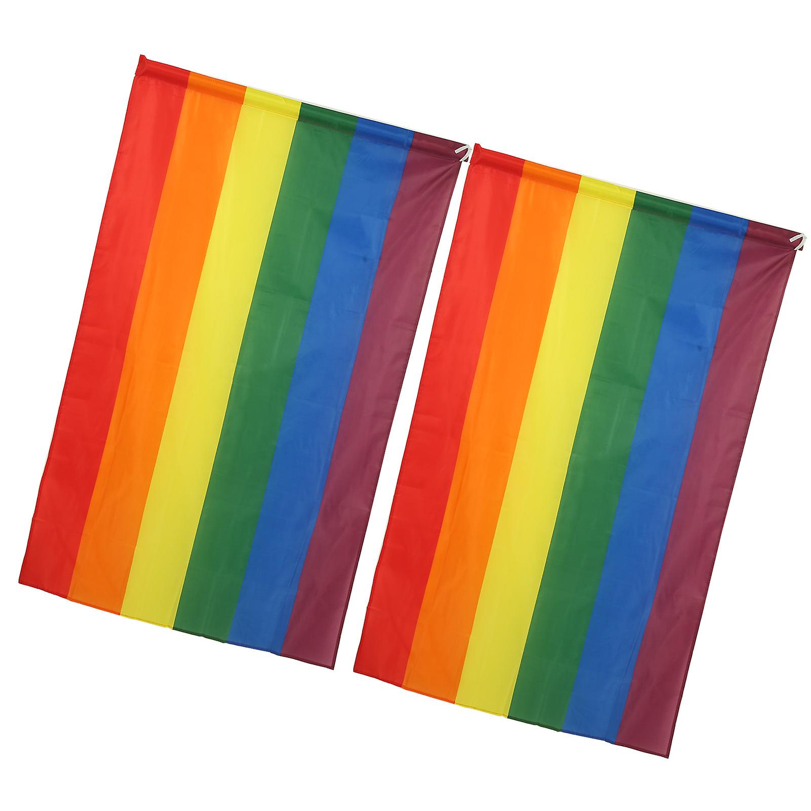 2pcs Pride Flag Polychromatic Banner With Double Sided Pattern For Indoor Outdoor