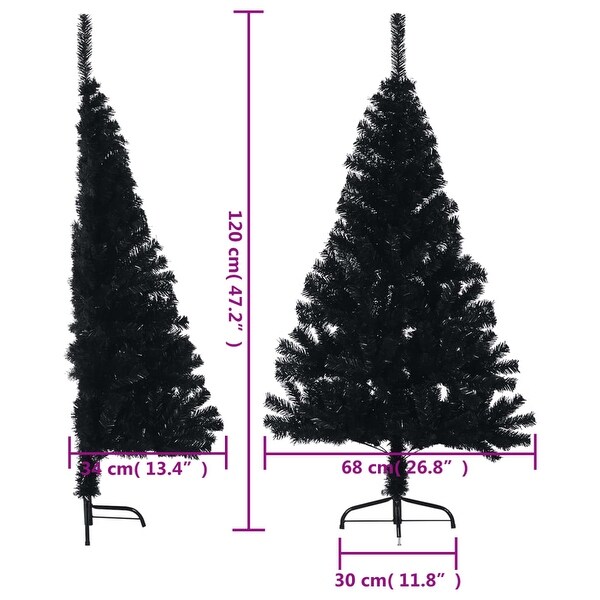 vidaXL Christmas Tree Decoration Artificial HalfCircle Tree with Stand PVC