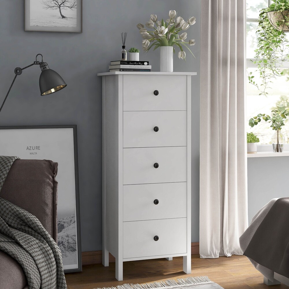 DH BASIC Transitional 5 Drawer Neutral Chest by Denhour