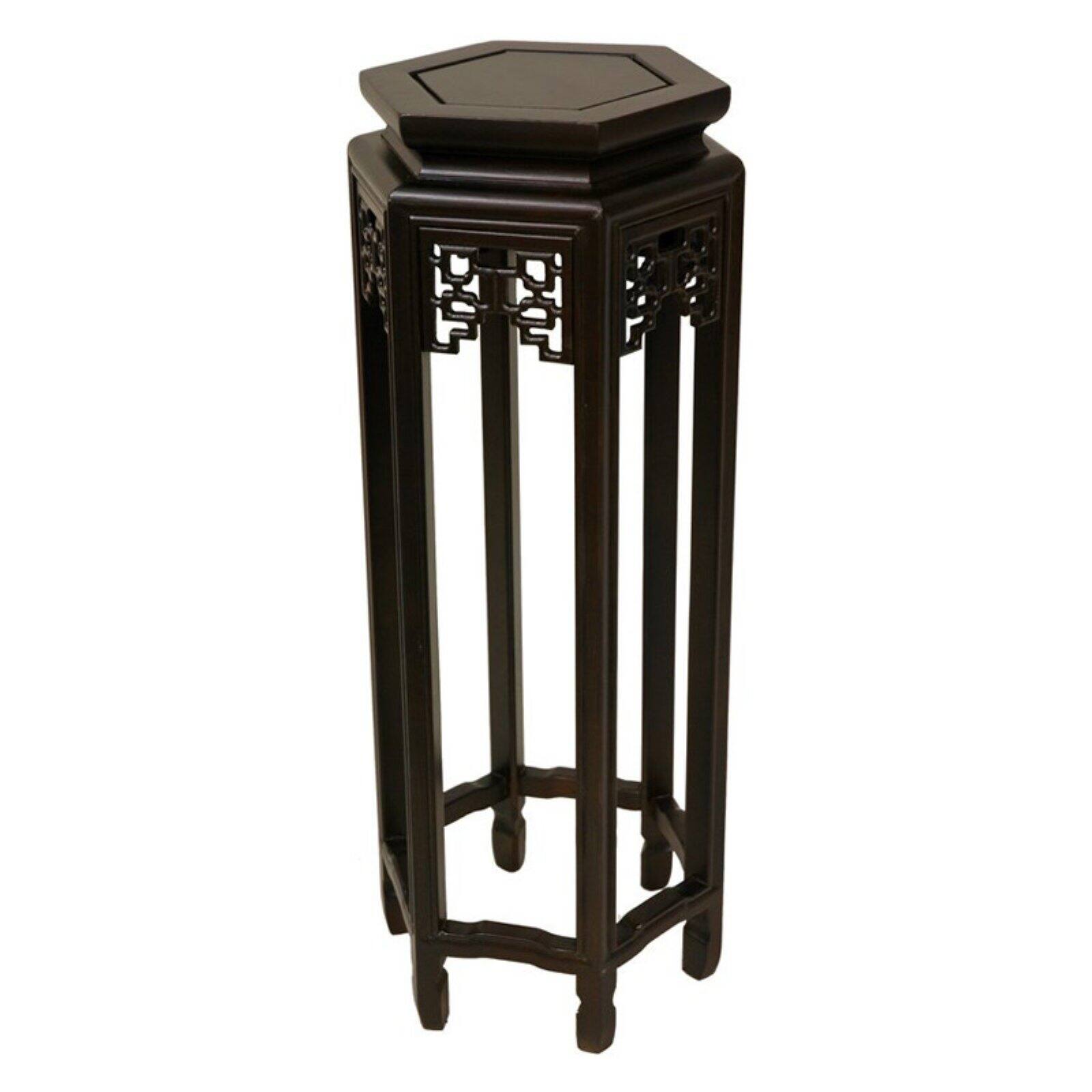 Oriental Furniture 36" Hexagon Plant Stand, plant base, decorative item, oriental design