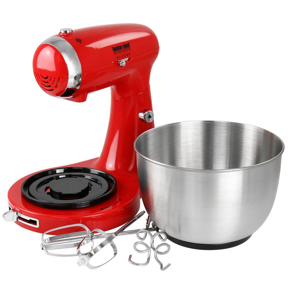 Better Chef 350-Watt MegaMix 5 Speed 3.5 qt. Stand Mixer in Red 985117966M