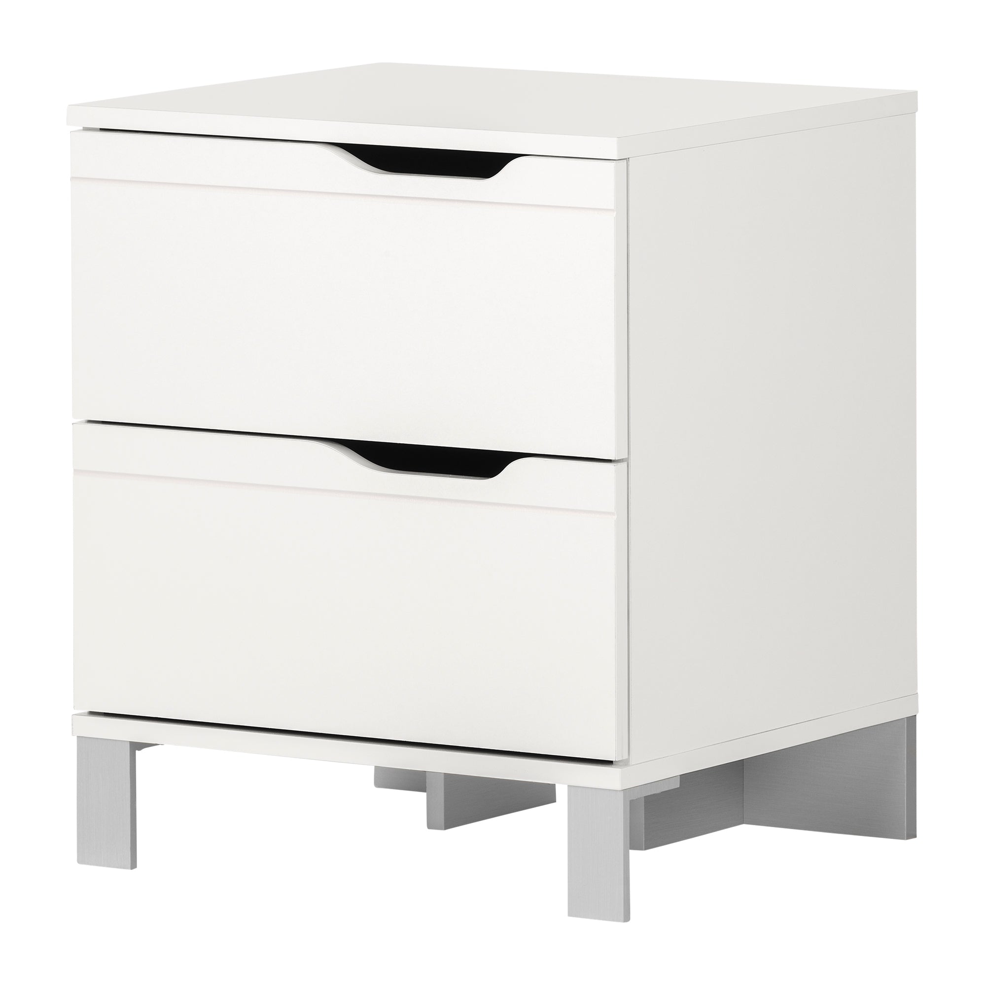 South Shore Kanagane 2-Drawer Nightstand - End Table with Storage White